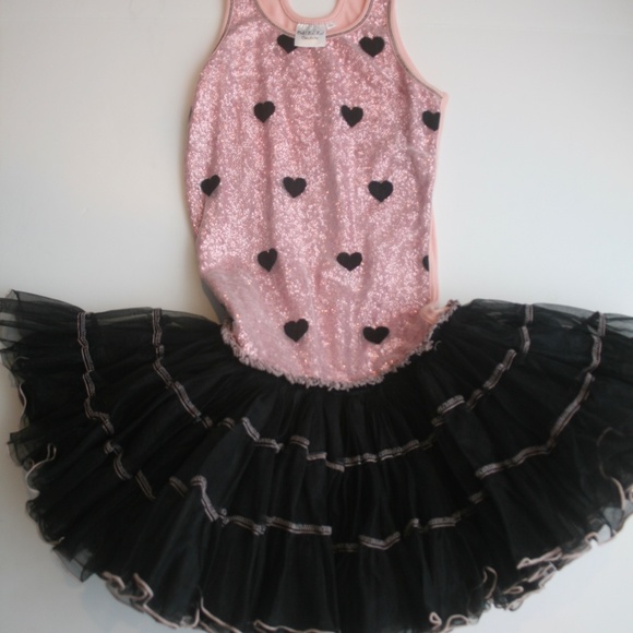 Girls Boutique Ohh! La, La! couture Pink Sequins Black Tulle Dress Pageant 12 - Picture 3 of 3